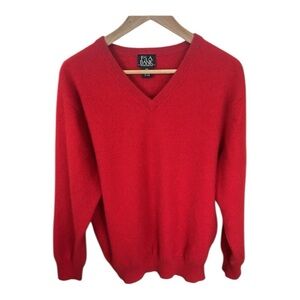 Jos. A. Bank Cashmere Red V Neck Sweater Tagged XXL Fits Men’s M